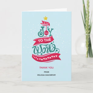 Cartes Pour Fêtes Annuelles Joy to the World Christmas Citation Typographie
