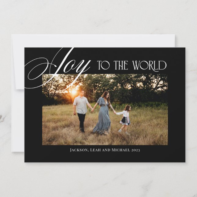 Cartes Pour Fêtes Annuelles Joy to the World Christmas Design (Devant)