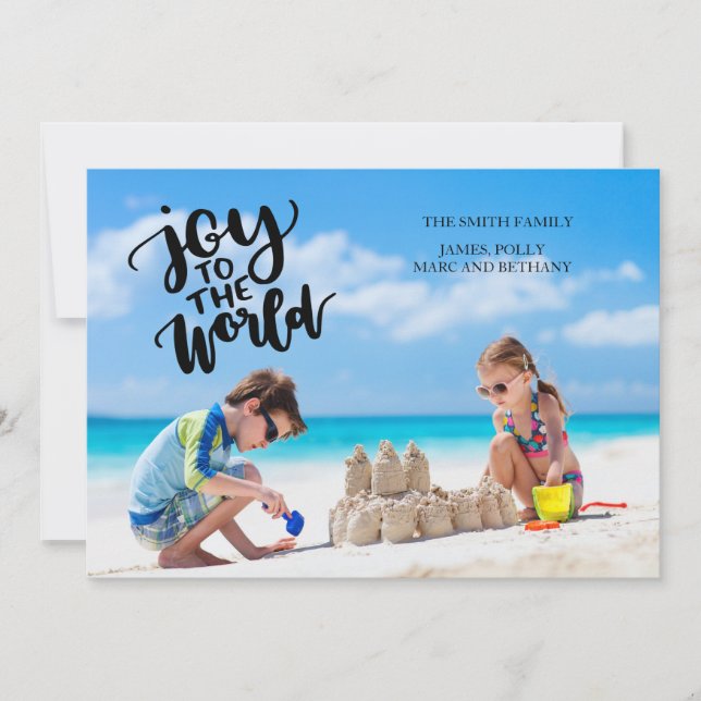 Cartes Pour Fêtes Annuelles Joy to the World Christmas Photo Card (Devant)