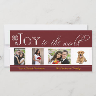 Cartes Pour Fêtes Annuelles Joy to the World Christmas Photo Card