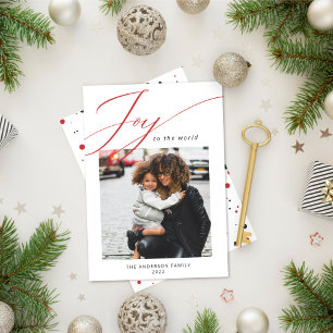 Cartes Pour Fêtes Annuelles Joy to the World Christmas Photo Holiday Card