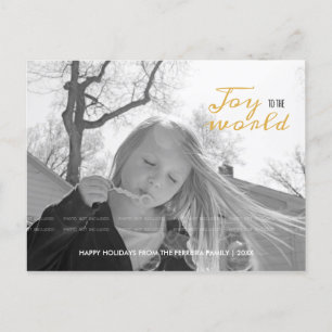 Cartes Pour Fêtes Annuelles Joy to the World Christmas Photo Modern Holiday