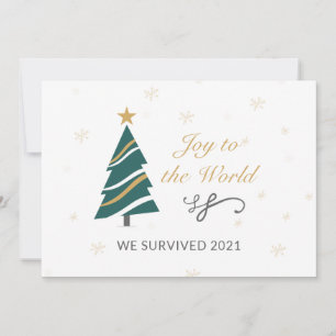 Cartes Pour Fêtes Annuelles Joy To The World Entreprise Nous Avons Survécu 202
