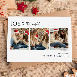 Cartes Pour Fêtes Annuelles Joy to the World Family Photo Noël