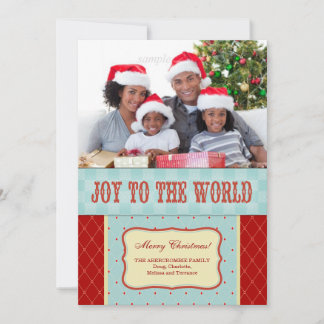 Cartes Pour Fêtes Annuelles Joy to the World Family Photo Noël