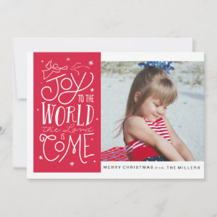 Cartes Pour Fêtes Annuelles Joy to the World Flat Photo