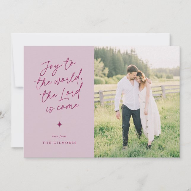 Cartes Pour Fêtes Annuelles Joy to the World Handwriting Religious Christmas (Devant)