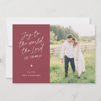 Cartes Pour Fêtes Annuelles Joy to the World Handwriting Religious Christmas