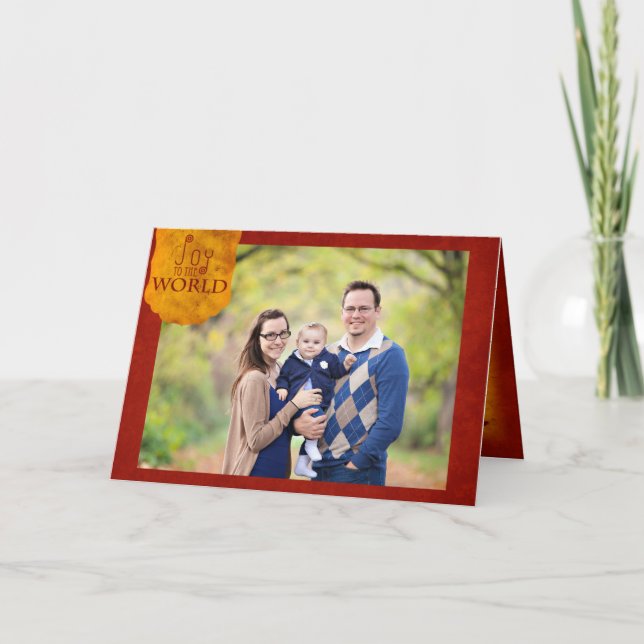 Cartes Pour Fêtes Annuelles Joy to the World Holiday 5 Photo 5x7 (Devant)