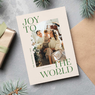 Cartes Pour Fêtes Annuelles Joy to the World Modern Type Photo de Noël