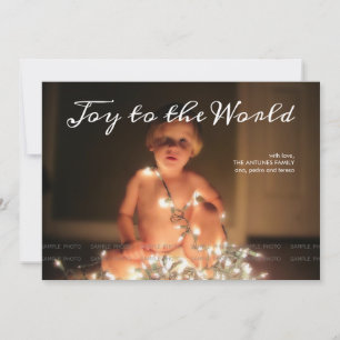 Cartes Pour Fêtes Annuelles Joy to the World Photo Noël Brown