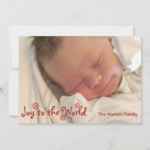 Cartes Pour Fêtes Annuelles Joy to the world rouge flocon de neige photo de no