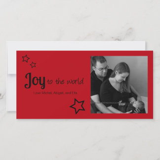 Cartes Pour Fêtes Annuelles Joy to the World - Simply Modern Holiday Noël