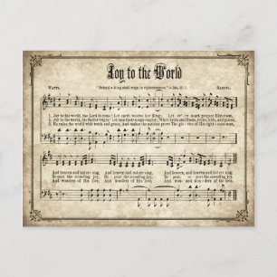 Cartes Pour Fêtes Annuelles Joy to the World Vintage Christmas Carol Postcard