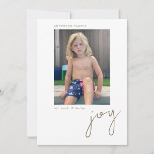 Cartes Pour Fêtes Annuelles Joy Two Photo Flat Holiday Card