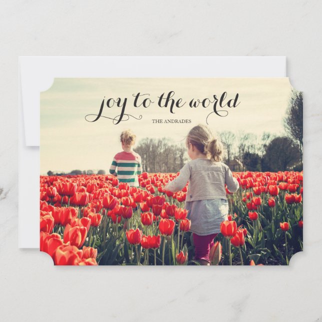 Cartes Pour Fêtes Annuelles Joy World Kid Christmas Photo de vacances personna (Devant)