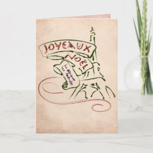 Cartes Pour Fêtes Annuelles Joyeaux Noël Eiffel Tower Christmas Card