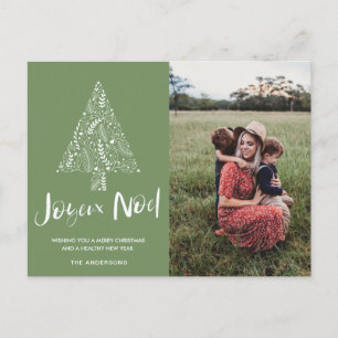 Cartes Pour Fêtes Annuelles Joyeaux Noel Famille Photo Noël Vert