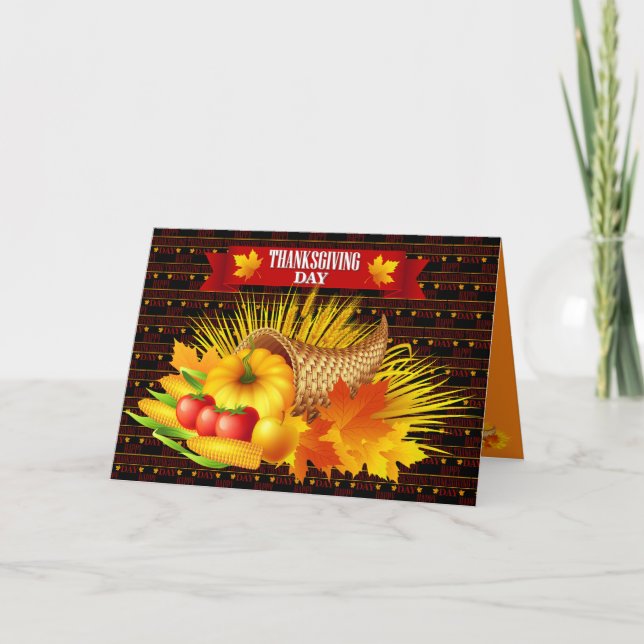 Cartes Pour Fêtes Annuelles Joyeuse Action de grâce (Devant)