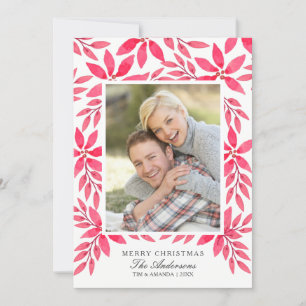 Cartes Pour Fêtes Annuelles Joyeuse aquarelle de Noël Peint Poinsettia