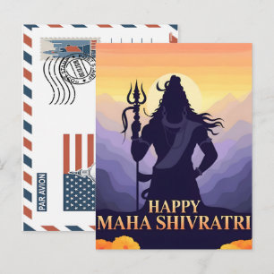 Cartes Pour Fêtes Annuelles Joyeuse célébration de maha shivratri avec le seig
