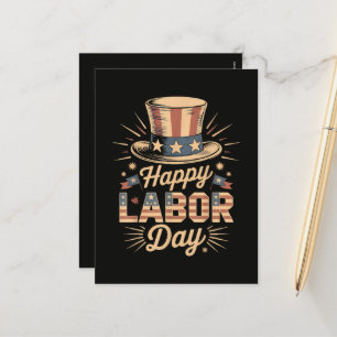 Cartes Pour Fêtes Annuelles Joyeuse célébration patriotique de la fête du Trav