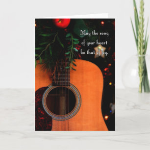 Cartes Pour Fêtes Annuelles Joyeuse chanson de Noël, Guitare acoustique de vac