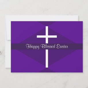 Cartes Pour Fêtes Annuelles Joyeuse Croix Blanche de Pâques Chrétien pourpre