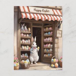 Cartes Pour Fêtes Annuelles Joyeuse Easter Bunny Egg Market aquarelle