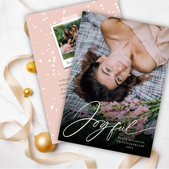 Cartes Pour Fêtes Annuelles Joyeuse écriture manuscrite Script élégant photo d (Créateur téléchargé)