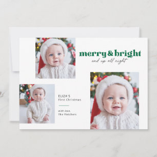 Cartes Pour Fêtes Annuelles Joyeuse et brillante Funny Baby First Christmas Ca