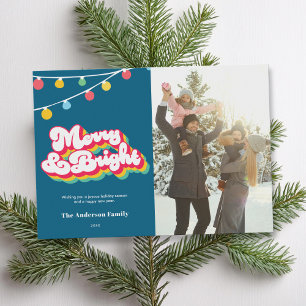 Cartes Pour Fêtes Annuelles Joyeuse et brillante photo rétro