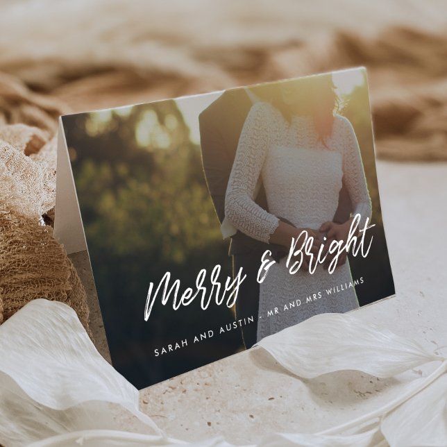 Cartes Pour Fêtes Annuelles Joyeuse et brillante Typographie moderne Photo de  (Créateur téléchargé)