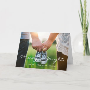 Cartes Pour Fêtes Annuelles Joyeuse et Lumineuse Photo de Famille Simple