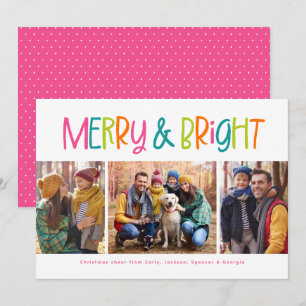 Cartes Pour Fêtes Annuelles Joyeuse et lumineuse photo de Noël mignonne amusan