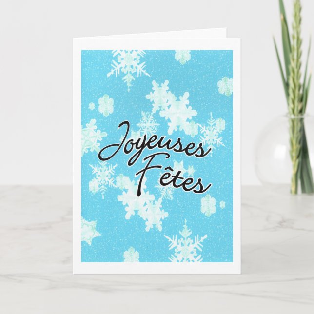Cartes Pour Fêtes Annuelles Joyeuse fait la fête des flocons de neige (Devant)