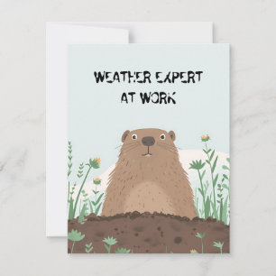 Cartes Pour Fêtes Annuelles Joyeuse Fête de la Marmotte Chouette Woodchuck Col