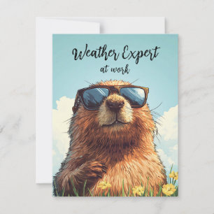 Cartes Pour Fêtes Annuelles Joyeuse Fête de la Marmotte Drôle Coloré Woodchuck