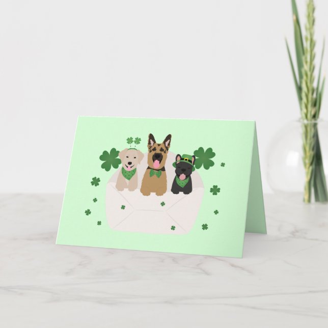 Cartes Pour Fêtes Annuelles Joyeuse Fête de la Saint-Patrick Chien Courrier (Devant)