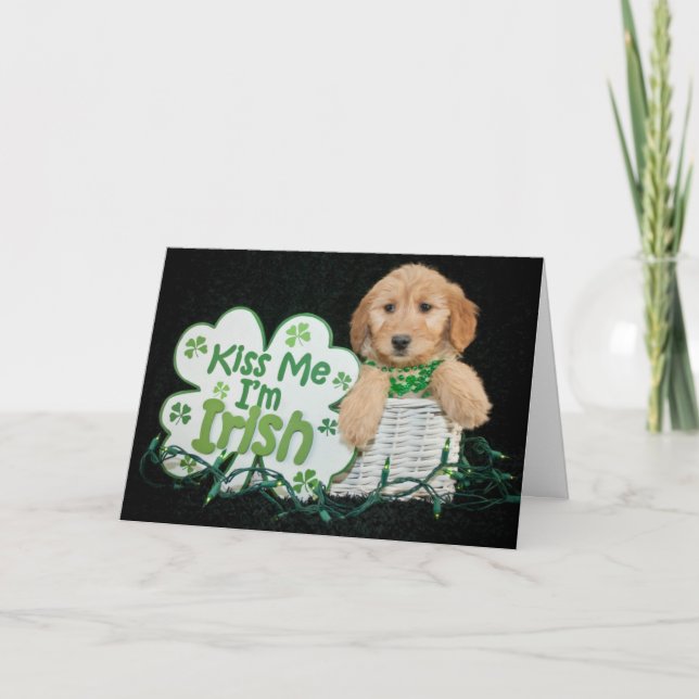 Cartes Pour Fêtes Annuelles Joyeuse fête de la Saint-Patrick chiot (Devant)
