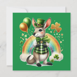 Cartes Pour Fêtes Annuelles Joyeuse fête de la Saint-Patrick Kangaroo Flat Car