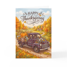 Joyeuse fête de Thanksgiving camionnette vintage