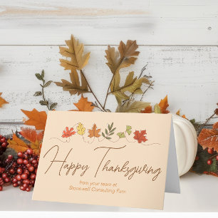 Cartes Pour Fêtes Annuelles Joyeuse fête de Thanksgiving personnalisée Feuille