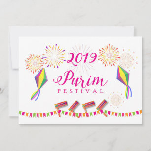 Cartes Pour Fêtes Annuelles Joyeuse fête des enfants du carnaval de Purim 2024