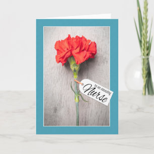 Cartes Pour Fêtes Annuelles Joyeuse fête des infirmières Fleur unique oeillet 