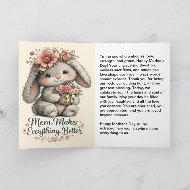 Cartes Pour Fêtes Annuelles *Joyeuse fête des Mères  (Intérieur)