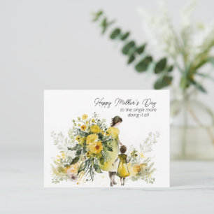 Cartes Pour Fêtes Annuelles Joyeuse fête des Mères à la mère célibataire