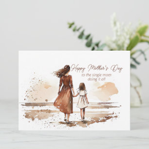 Cartes Pour Fêtes Annuelles Joyeuse fête des Mères à la mère célibataire