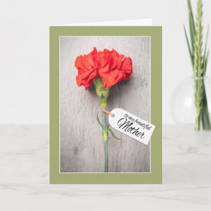 Cartes Pour Fêtes Annuelles Joyeuse fête des Mères Beau Oeillet avec étiquette