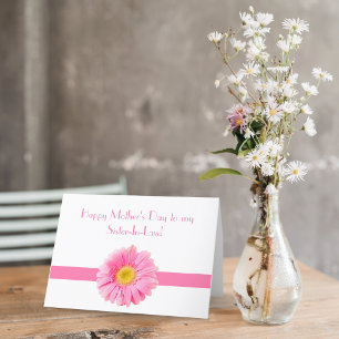 Cartes Pour Fêtes Annuelles Joyeuse Fête des Mères Belle-Sœur Marguerite Rose